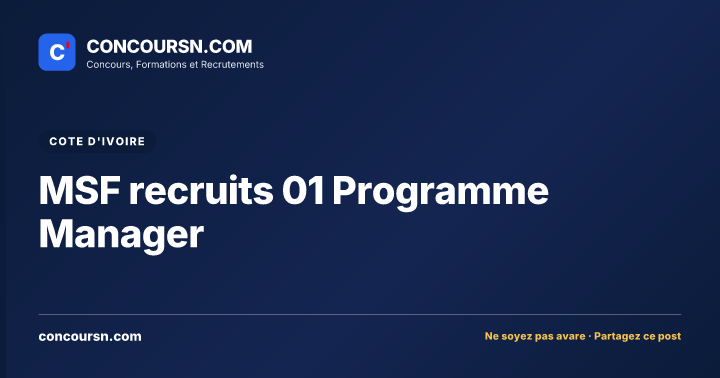 Illustration de l’article : MSF recruits 01 Programme Manager