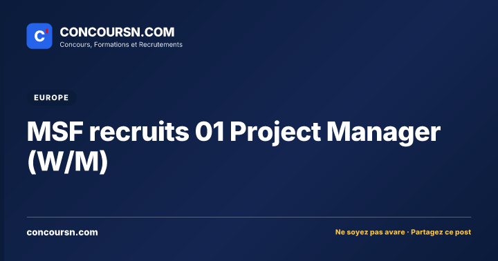Illustration de l’article : MSF recruits 01 Project Manager (W/M)