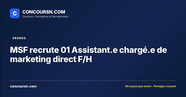 Illustration de l’article : MSF recrute 01 Assistant.e chargé.e de marketing direct F/H