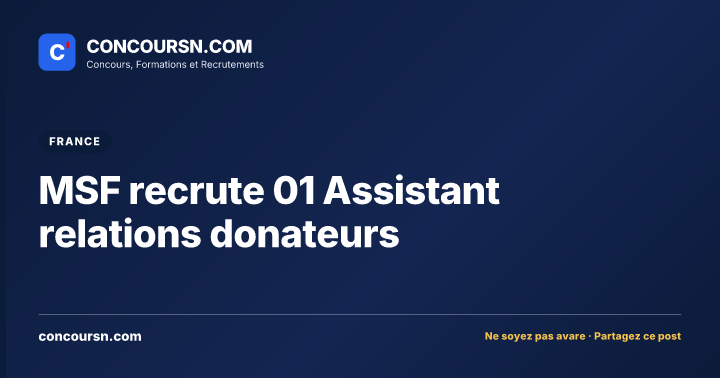 Illustration de l’article : MSF recrute 01 Assistant relations donateurs