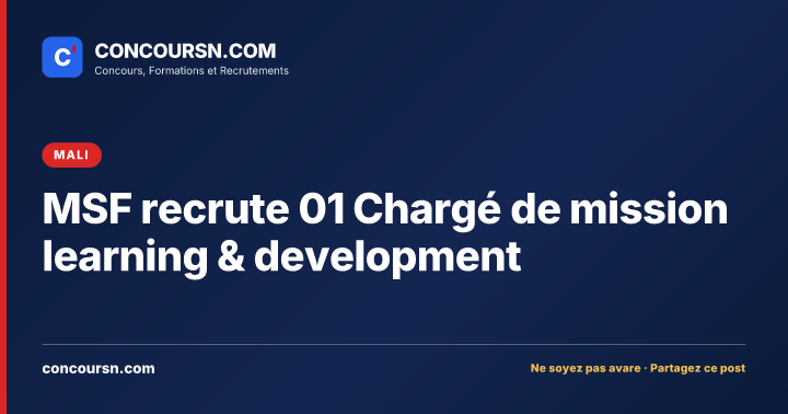 Illustration de l’article : MSF recrute 01 Chargé de mission learning & development