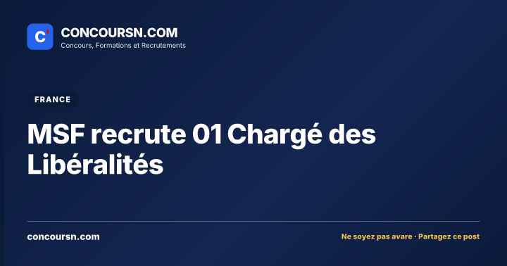 Illustration de l’article : MSF recrute 01 Chargé des Libéralités