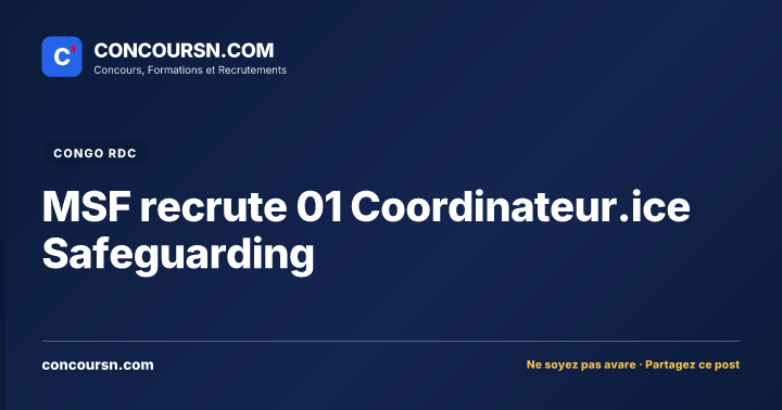 Illustration de l’article : MSF recrute 01 Coordinateur.ice Safeguarding