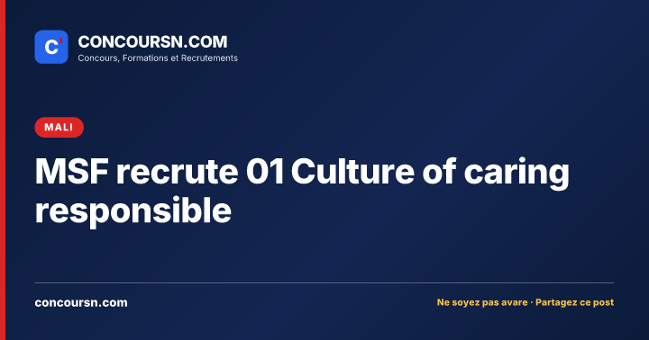 Illustration de l’article : MSF recrute 01 Culture of caring responsible