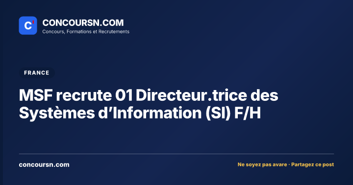 Illustration de l’article : MSF recrute 01 Directeur.trice des Systèmes d’Information (SI) F/H