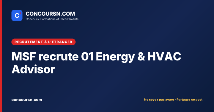 Illustration de l’article : MSF recrute 01 Energy & HVAC Advisor