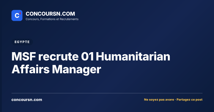 Illustration de l’article : MSF recrute 01 Humanitarian Affairs Manager