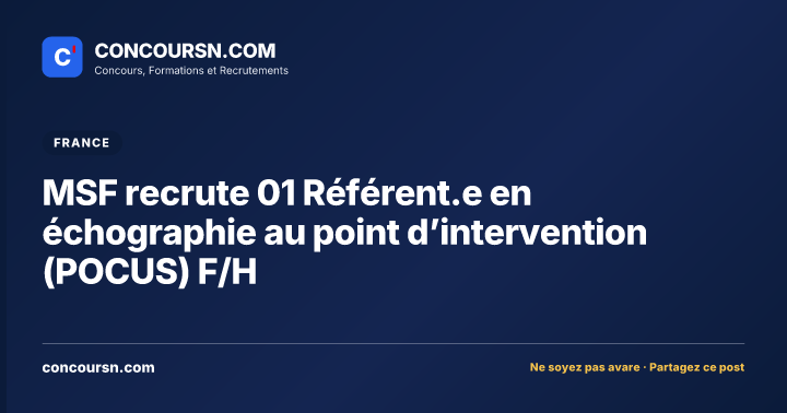 Illustration de l’article : MSF recrute 01 Référent.e en échographie au point d’intervention (POCUS) F/H