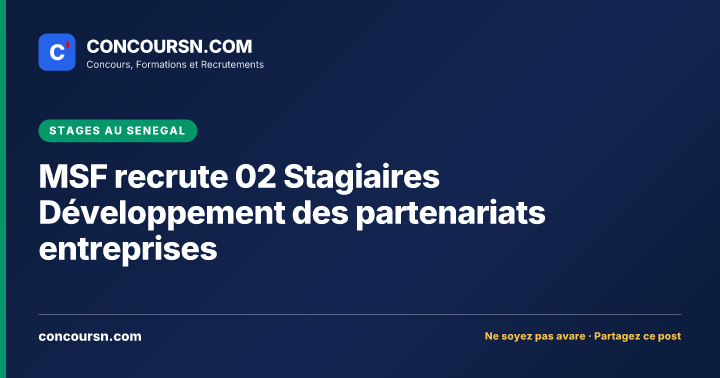 Illustration de l’article : MSF recrute 02 Stagiaires Développement des partenariats entreprises