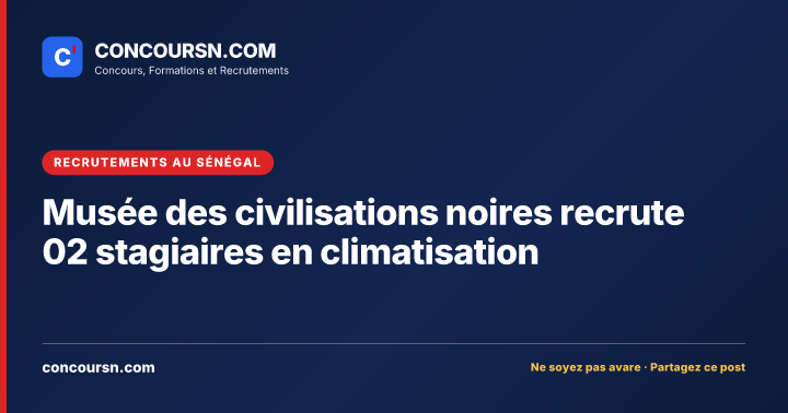 Illustration de l’article : Musée des civilisations noires recrute 02 stagiaires en climatisation