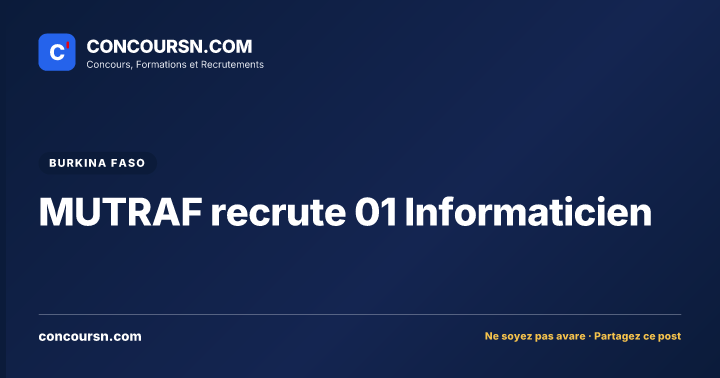 Illustration de l’article : MUTRAF recrute 01 Informaticien