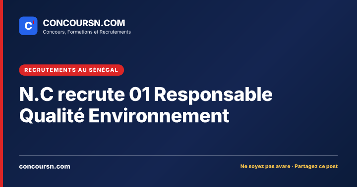 Illustration de l’article : N.C recrute 01 Responsable Qualité Environnement