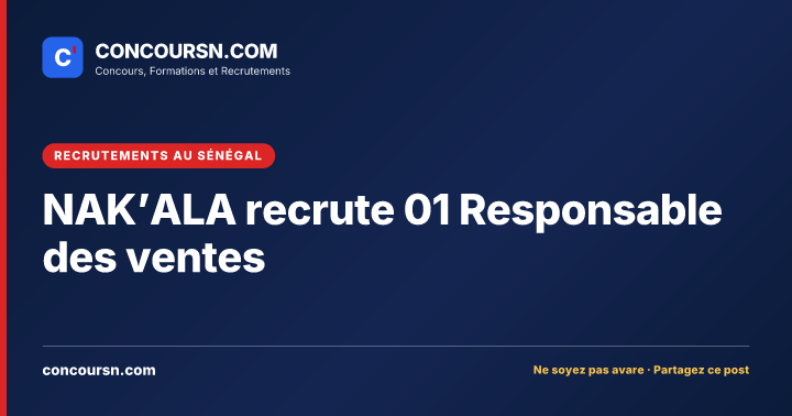 Illustration de l’article : NAK’ALA recrute 01 Responsable des ventes
