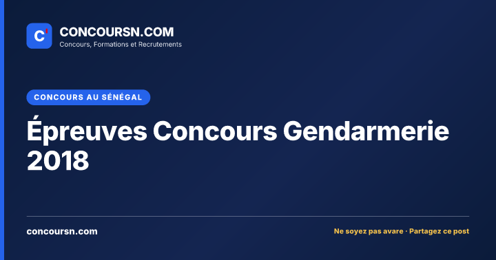 Illustration de l’article : Épreuves Concours Gendarmerie 2018