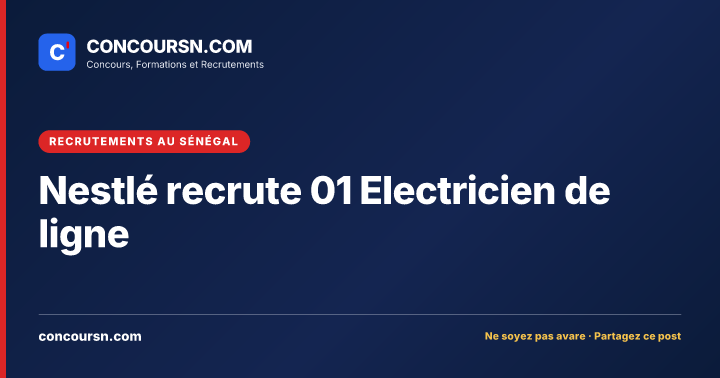 Illustration de l’article : Nestlé recrute 01 Electricien de ligne