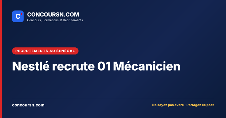 Illustration de l’article : Nestlé recrute 01 Mécanicien