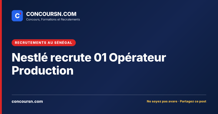 Illustration de l’article : Nestlé recrute 01 Opérateur Production