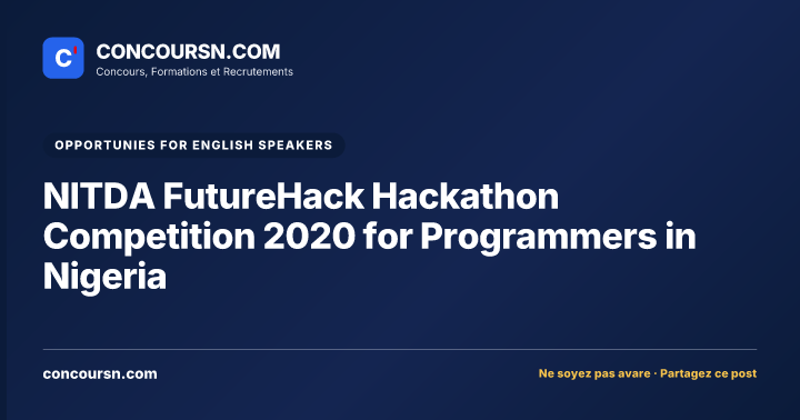 NITDA FutureHack Hackathon Competition 2020 for Programmers in Nigeria