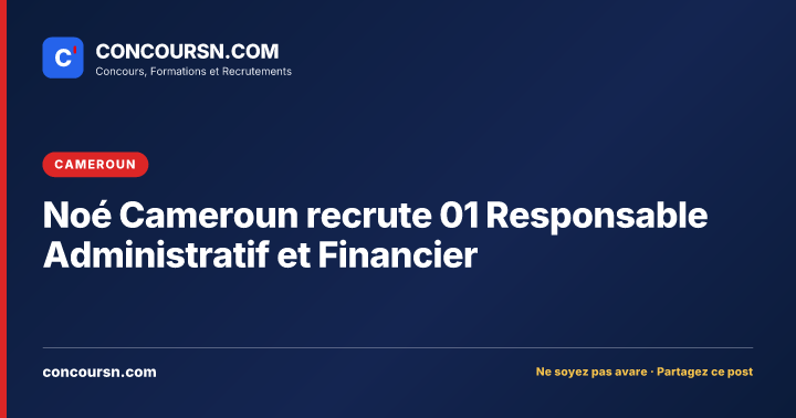 Illustration de l’article : Noé Cameroun recrute 01 Responsable Administratif et Financier