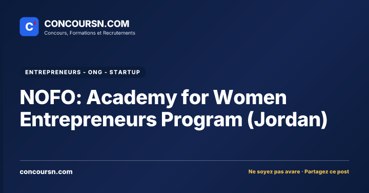 Illustration de l’article : NOFO: Academy for Women Entrepreneurs Program (Jordan)