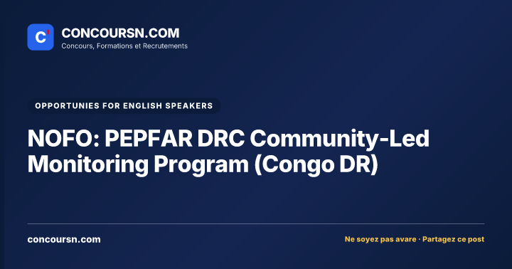 Illustration de l’article : NOFO: PEPFAR DRC Community-Led Monitoring Program (Congo DR)