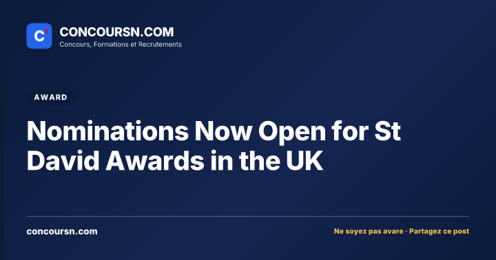 Illustration de l’article : Nominations Now Open for St David Awards in the UK