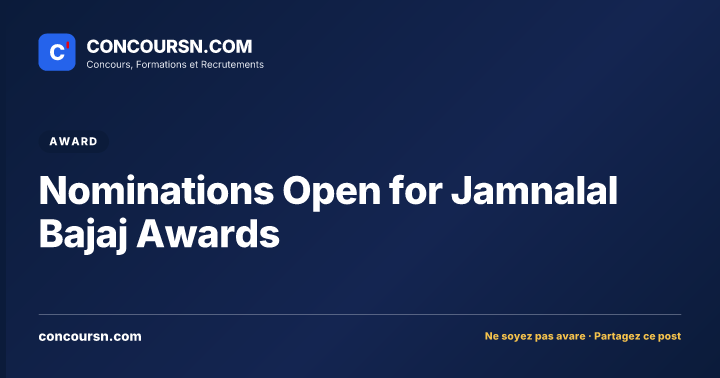 Illustration de l’article : Nominations Open for Jamnalal Bajaj Awards