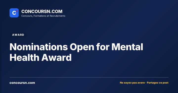 Illustration de l’article : Nominations Open for Mental Health Award