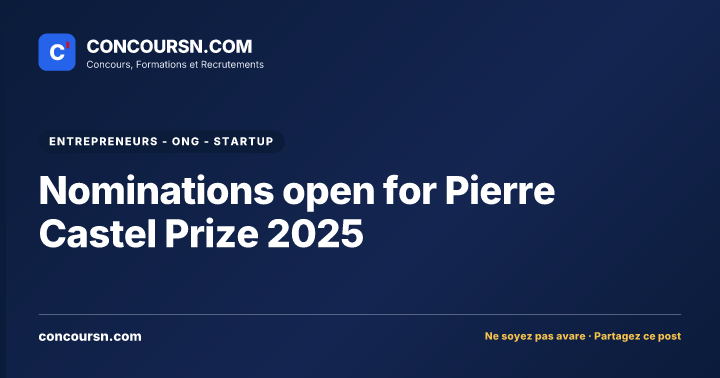 Illustration de l’article : Nominations open for Pierre Castel Prize 2025
