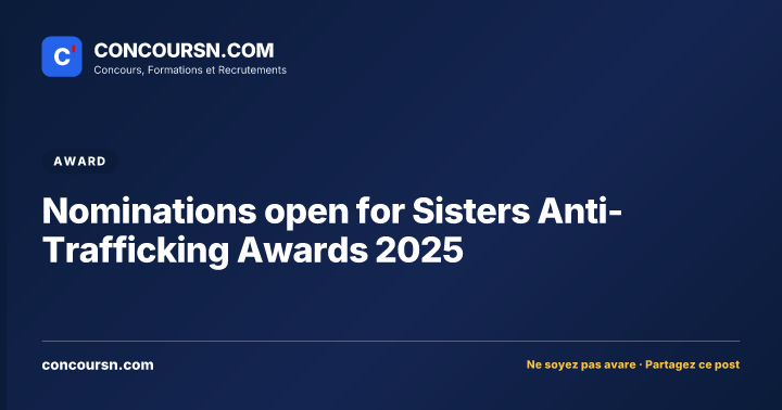 Illustration de l’article : Nominations open for Sisters Anti-Trafficking Awards 2025