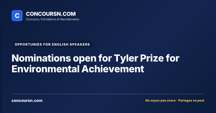 Illustration de l’article : Nominations open for Tyler Prize for Environmental Achievement