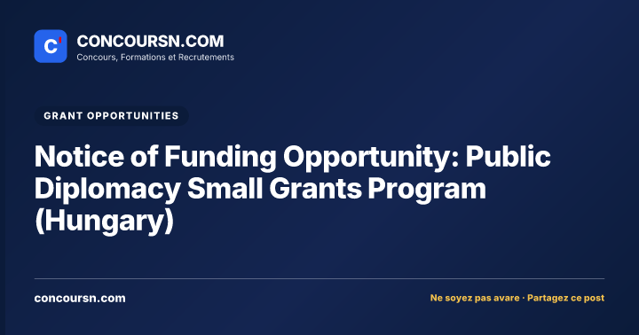 Illustration de l’article : Notice of Funding Opportunity: Public Diplomacy Small Grants Program (Hungary)