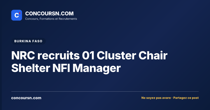 Illustration de l’article : NRC recruits 01 Cluster Chair Shelter NFI Manager