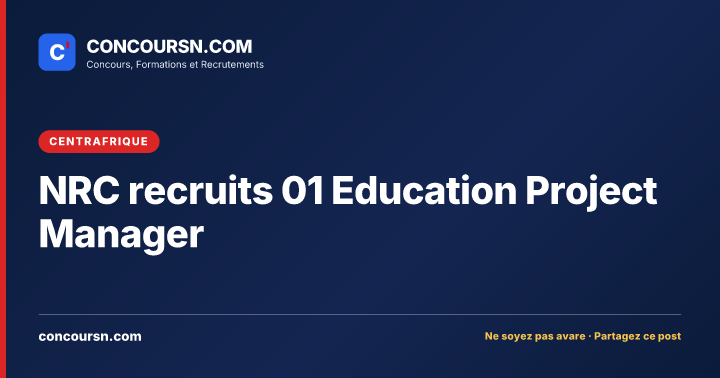 Illustration de l’article : NRC recruits 01 Education Project Manager
