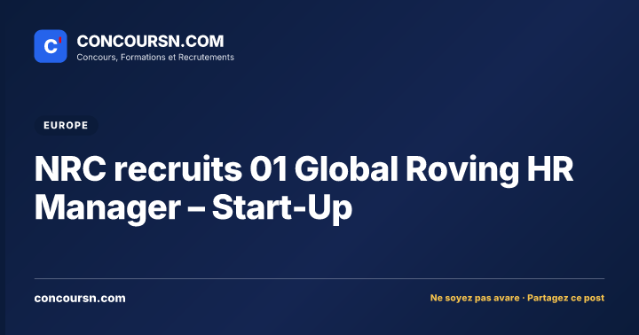 Illustration de l’article : NRC recruits 01 Global Roving HR Manager – Start-Up
