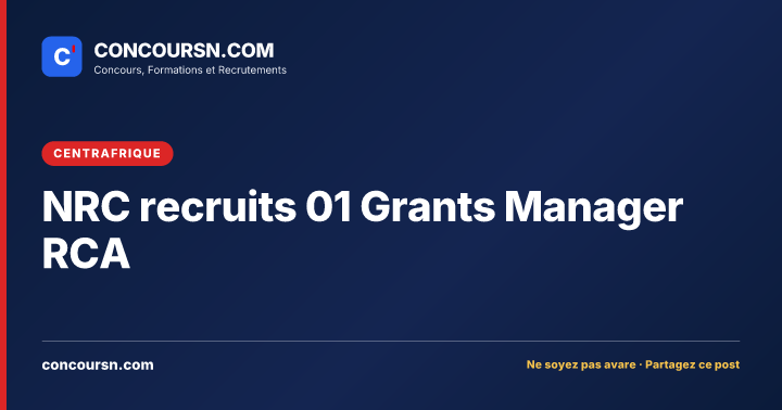 Illustration de l’article : NRC recruits 01 Grants Manager RCA