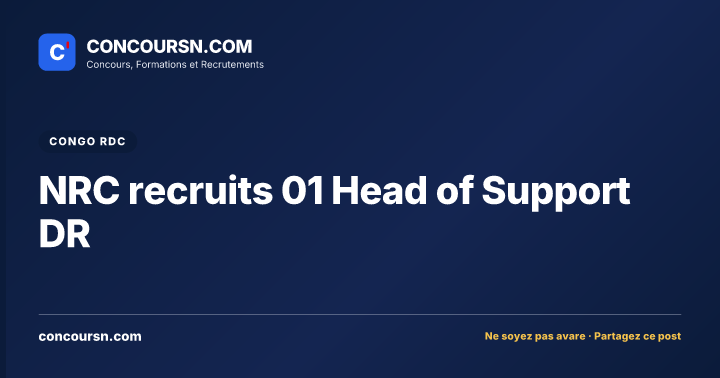 NRC recruits 01 Head of Support DR