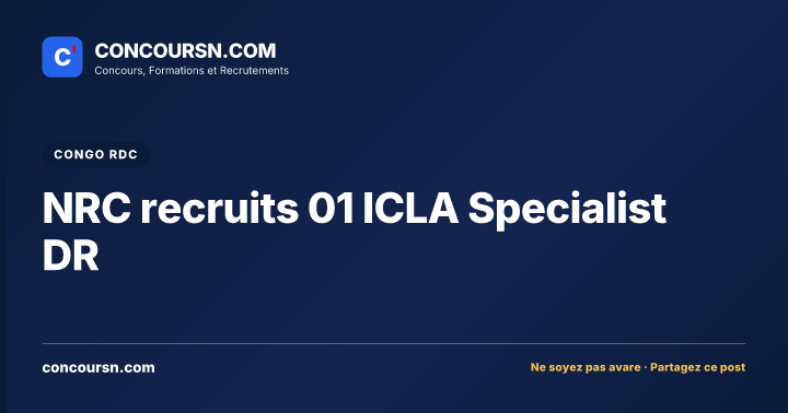Illustration de l’article : NRC recruits 01 ICLA Specialist DR
