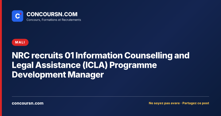 Illustration de l’article : NRC recruits 01 Information Counselling and Legal Assistance (ICLA) Programme Development Manager