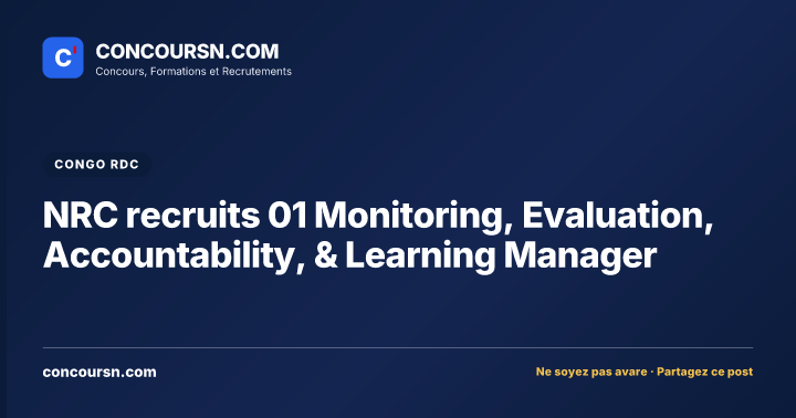 NRC recruits 01 Monitoring, Evaluation, Accountability, & Learning Manager