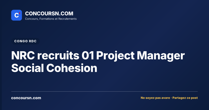 NRC recruits 01 Project Manager Social Cohesion