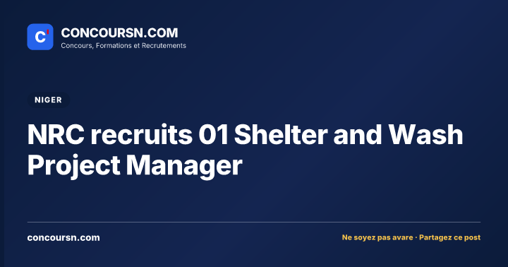 Illustration de l’article : NRC recruits 01 Shelter and Wash Project Manager