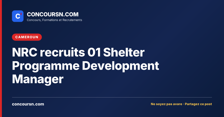 Illustration de l’article : NRC recruits 01 Shelter Programme Development Manager