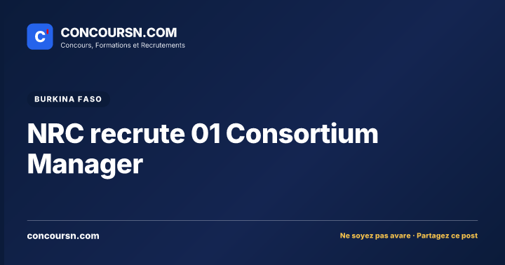 NRC recrute 01 Consortium Manager