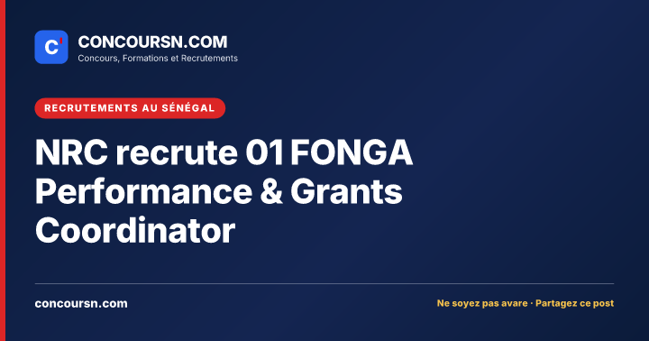 Illustration de l’article : NRC recrute 01 FONGA Performance & Grants Coordinator