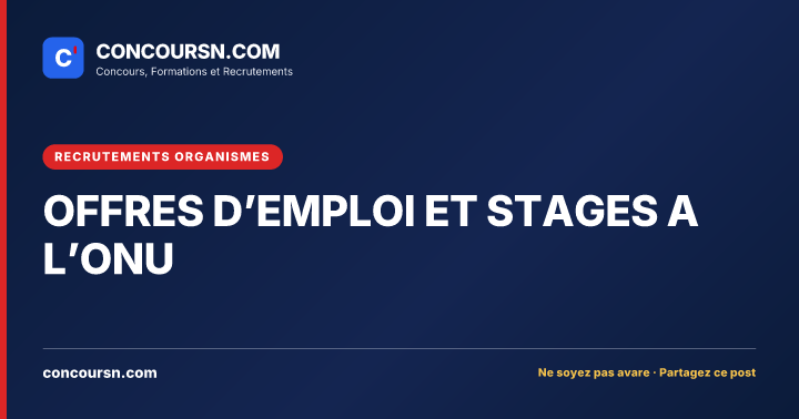 Illustration de l’article : OFFRES D’EMPLOI ET STAGES A L’ONU