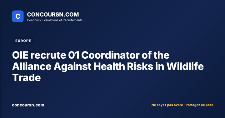Illustration de l’article : OIE recrute 01 Coordinator of the Alliance Against Health Risks in Wildlife Trade