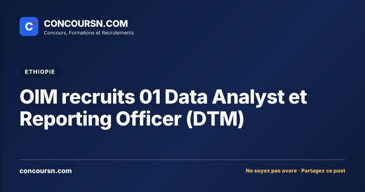 Illustration de l’article : OIM recruits 01 Data Analyst et Reporting Officer (DTM)