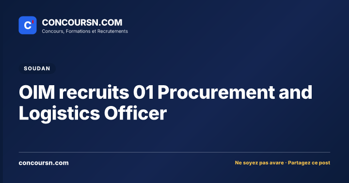 Illustration de l’article : OIM recruits 01 Procurement and Logistics Officer