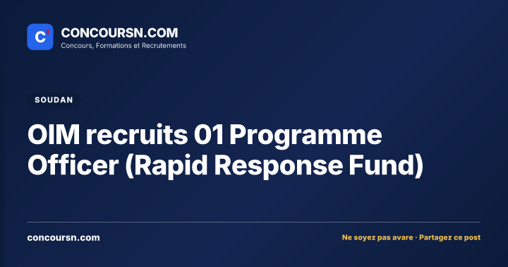 Illustration de l’article : OIM recruits 01 Programme Officer (Rapid Response Fund)